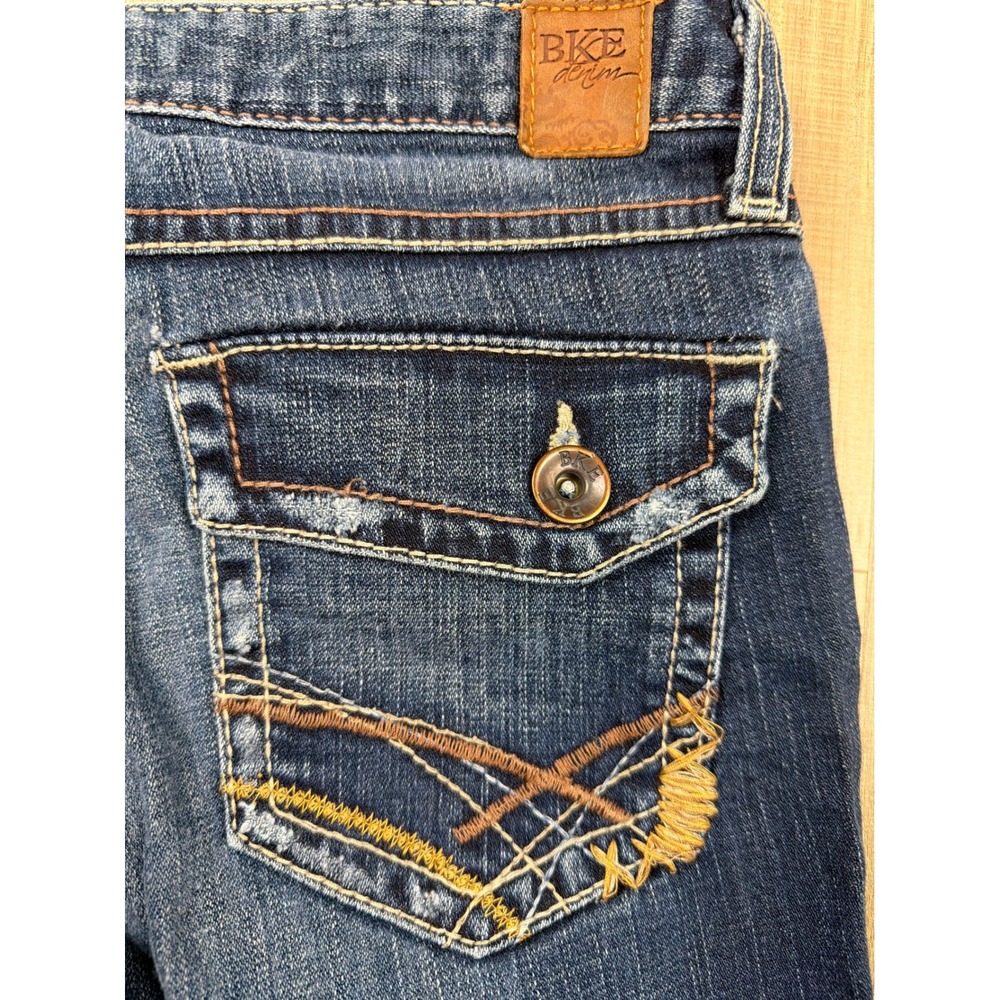 Y2K Buckle BKE Stella Stretch Low Rise Bootcut Jeans Womens Size 30 Flap Pocket - Picture 4 of 8
